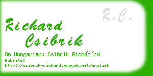 richard csibrik business card